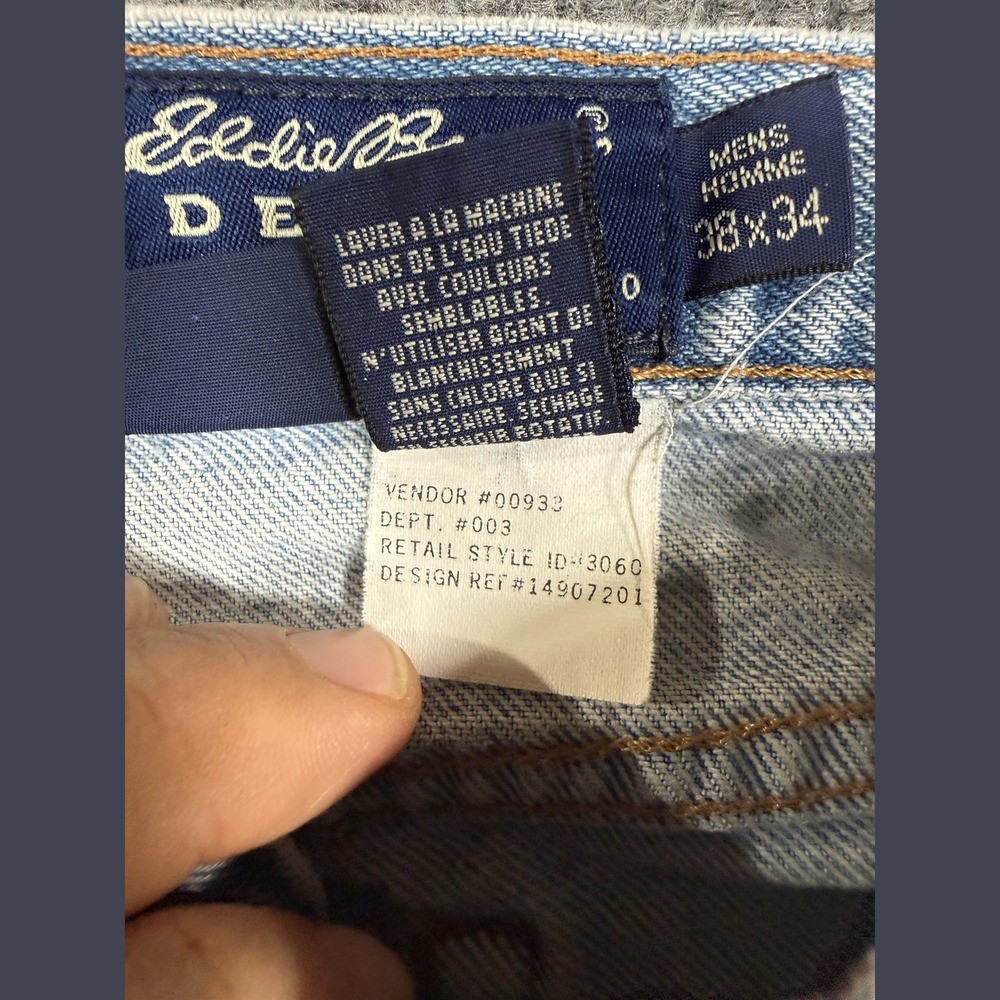 Eddie Bauer Denim Classic Fit Light Wash Jeans Mens 38x34 Light Blue Cotton - Picture 10 of 12